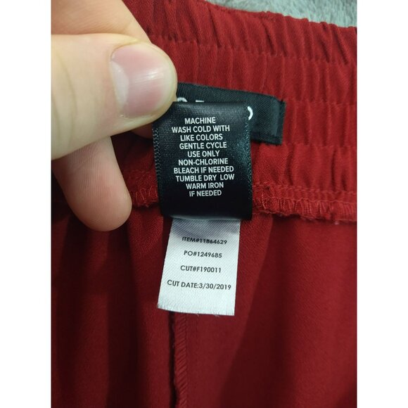 Torrid Pants Womens 6X Red Crepe Wide Leg Belted Pull On Stretch Career Casual - Picture 8 of 9